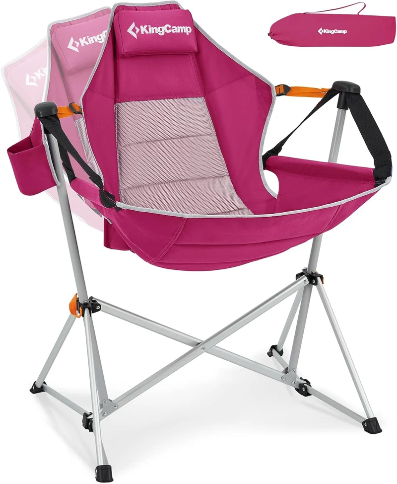 KingCamp Portable Swing Recliner Chair with Pillow ORCHID C10 Hammock Camping Chair