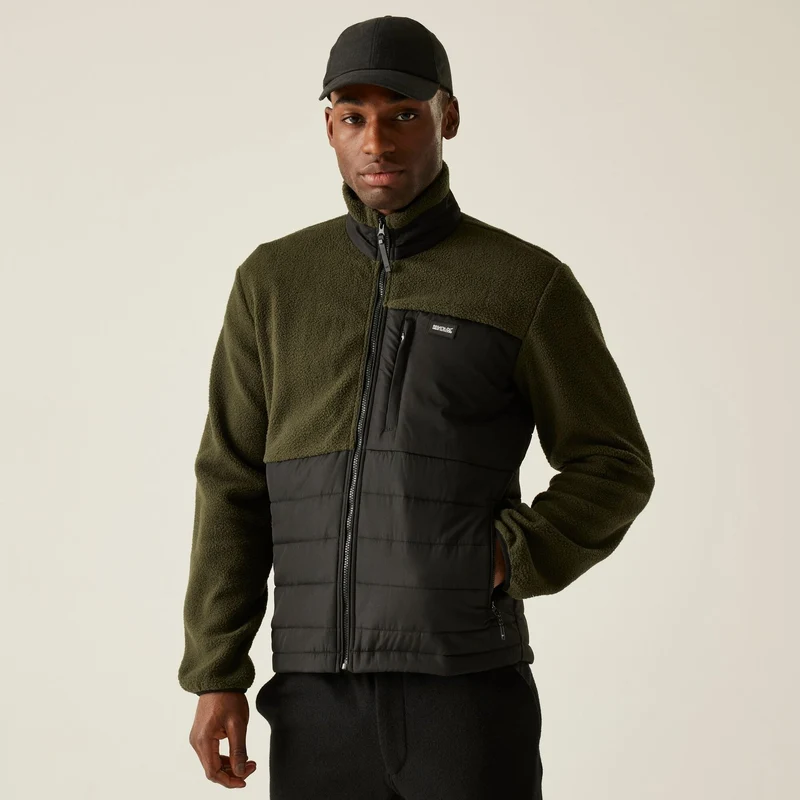 Regatta Frankie Men's Borg Hybrid Fleece Jacket - Dark Khaki