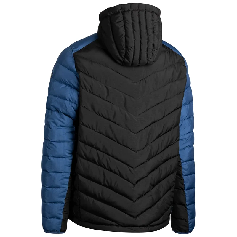 Trespass Men's Eriska Hooded Jacket - Black with Blue trim