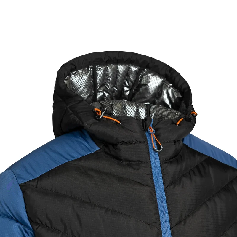 Trespass Men's Eriska Hooded Jacket - Black with Blue trim