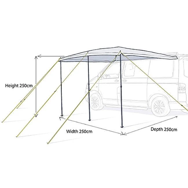 Maypole Caravan & Campervan Sun Canopy - Grey