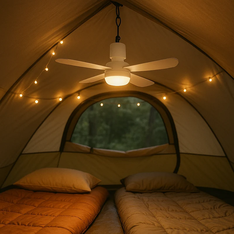 Unisex Kabelloser Tragbarer Ventilator mit LED & Fernbedienung