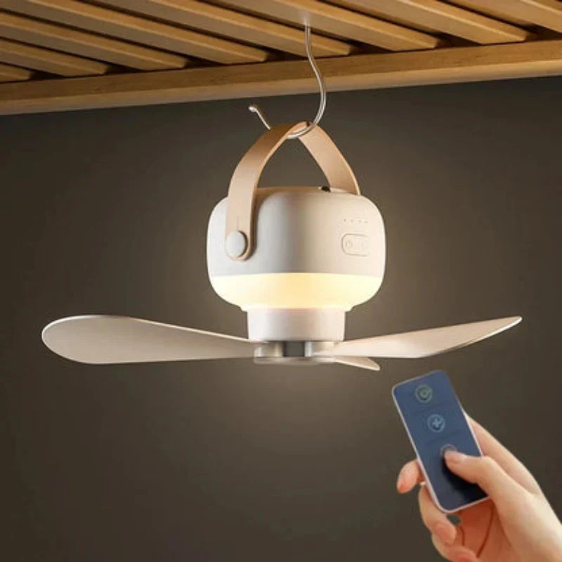 Unisex Kabelloser Tragbarer Ventilator mit LED & Fernbedienung