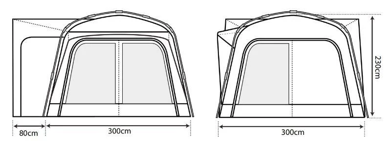 Outdoor Revolution Quick Pitch Cayman T1 Drive-Away Awning
