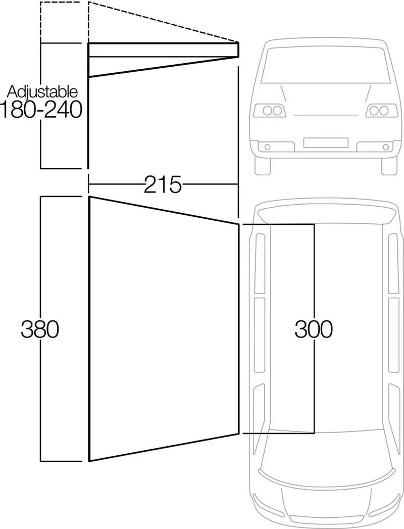 Vango Poled Sun Canopy - For Caravans & Motorhomes 3m
