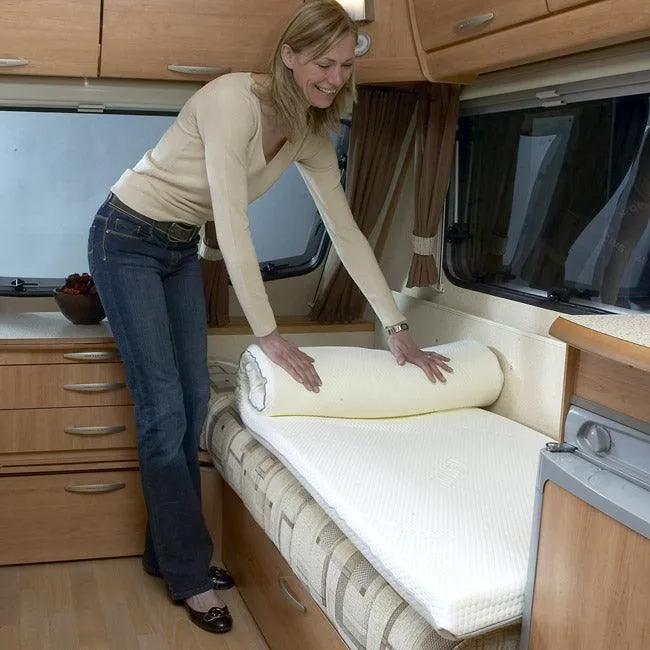 Duvalay Compact Travel Topper Gold Memory Foam Mattress 2.5cm
