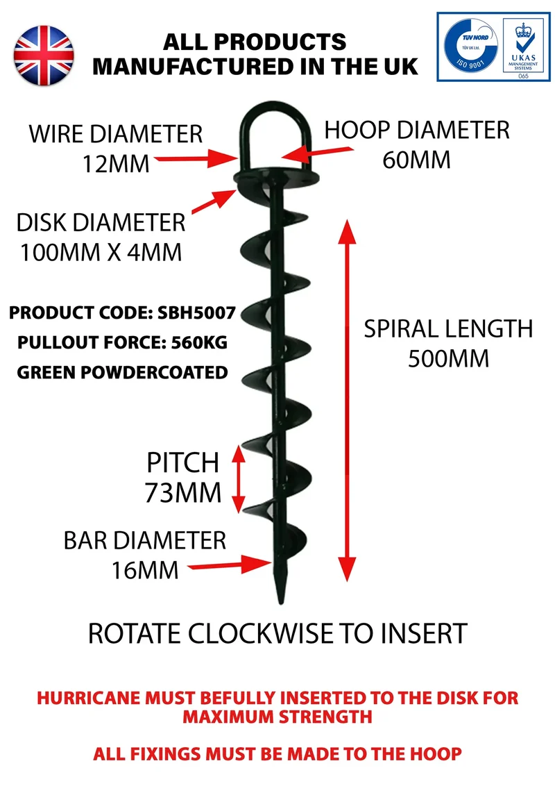 Spyra Base Hurricane Anchor 500mm