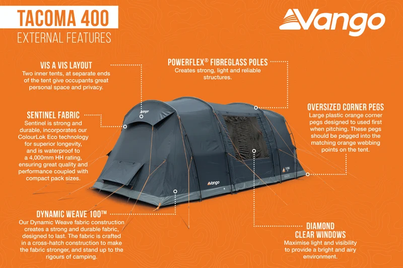 Vango Tacoma 400 Tent Package (Footprint Included)
