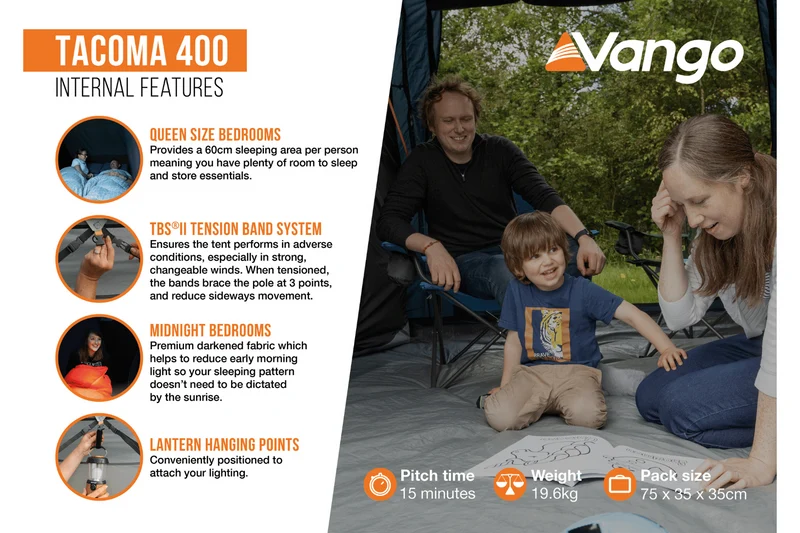 Vango Tacoma 400 Tent Package (Footprint Included)