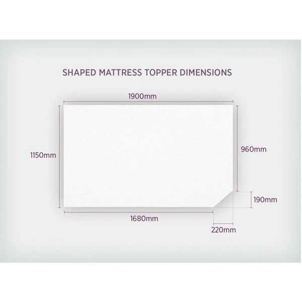 Duvalay VW Campervan Compact Travel Topper Mattress 2.5cm - 1900 x 1150