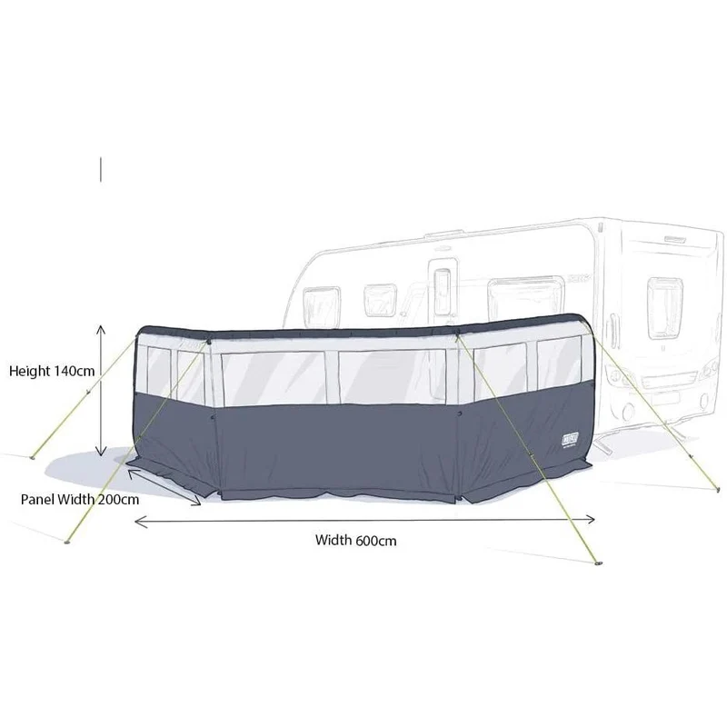 Maypole 3 Panel Inflatable Windbreak (Single Point Inflation)