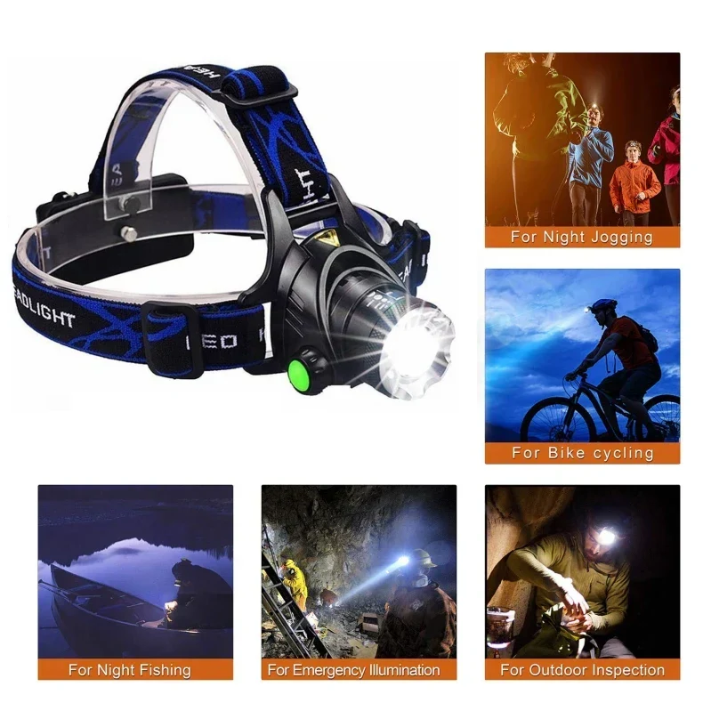 Wasserdichte LED Stirnlampe mit Zoom für Outdoor-Aktivitten