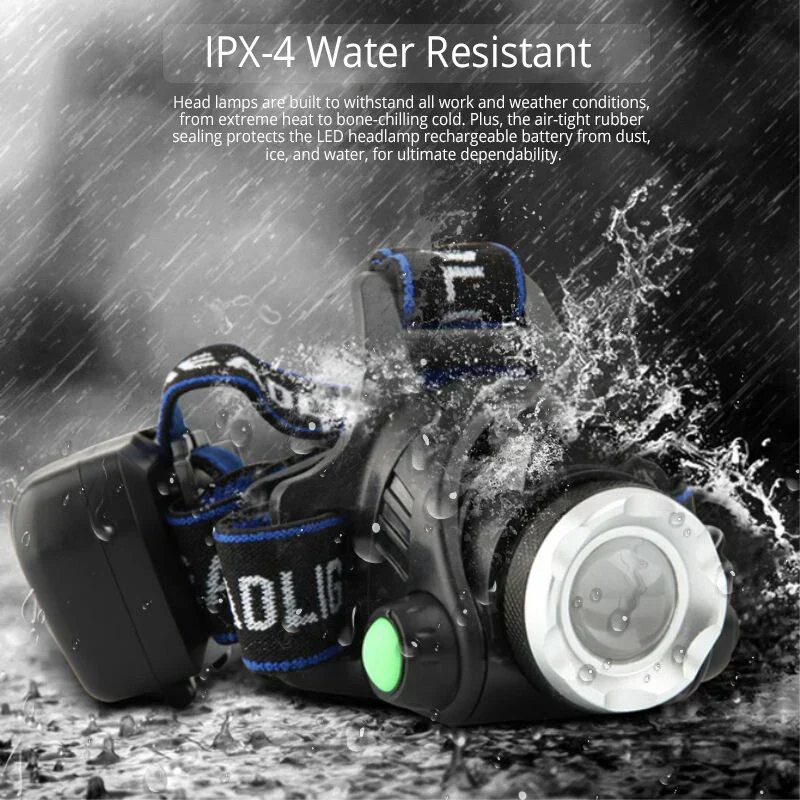 Wasserdichte LED Stirnlampe mit Zoom für Outdoor-Aktivitten