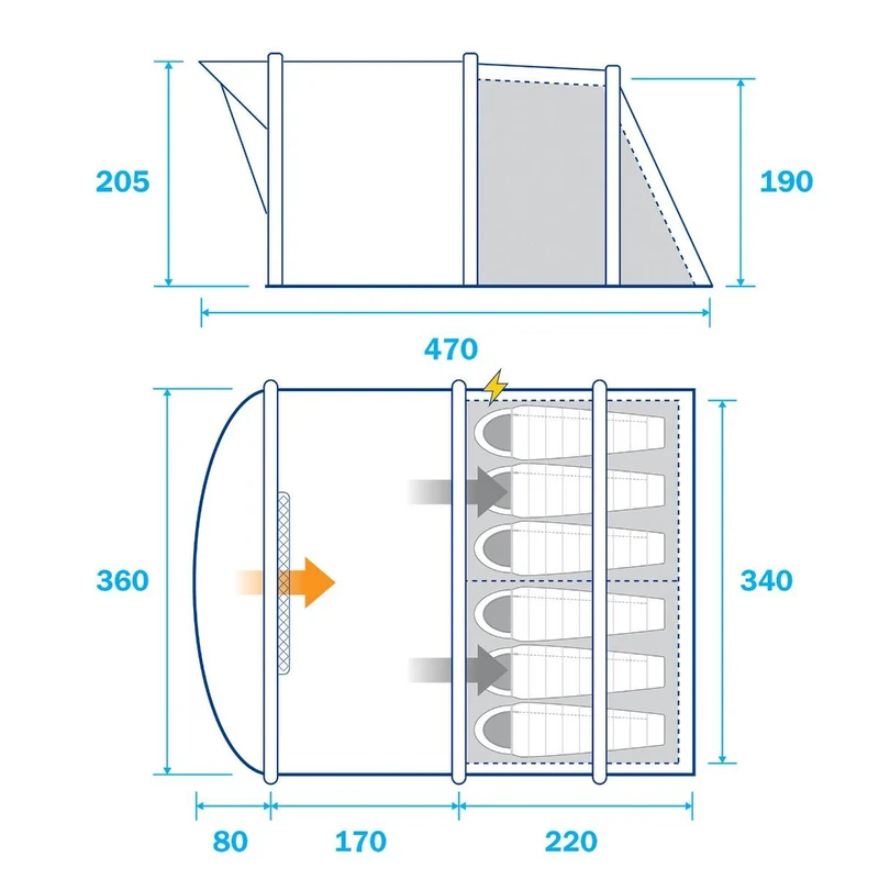 Leisurewize Olympus 6 Berth Inflatable Air Tent