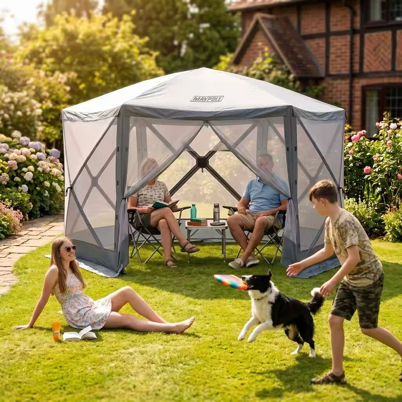 Maypole Pop Up Screen House Gazebo - 6 Sided