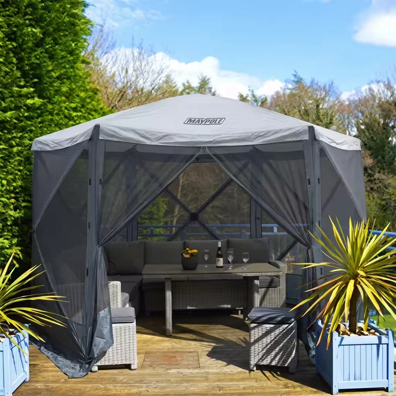 Maypole Pop Up Screen House Gazebo - 6 Sided