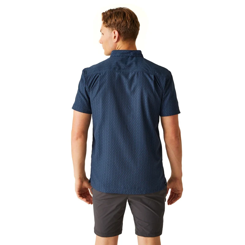 Regatta Men's Mindano VIII Short Sleeve Shirt - Navy Moonlight Denim