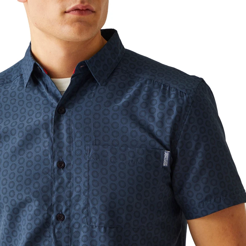 Regatta Men's Mindano VIII Short Sleeve Shirt - Navy Moonlight Denim
