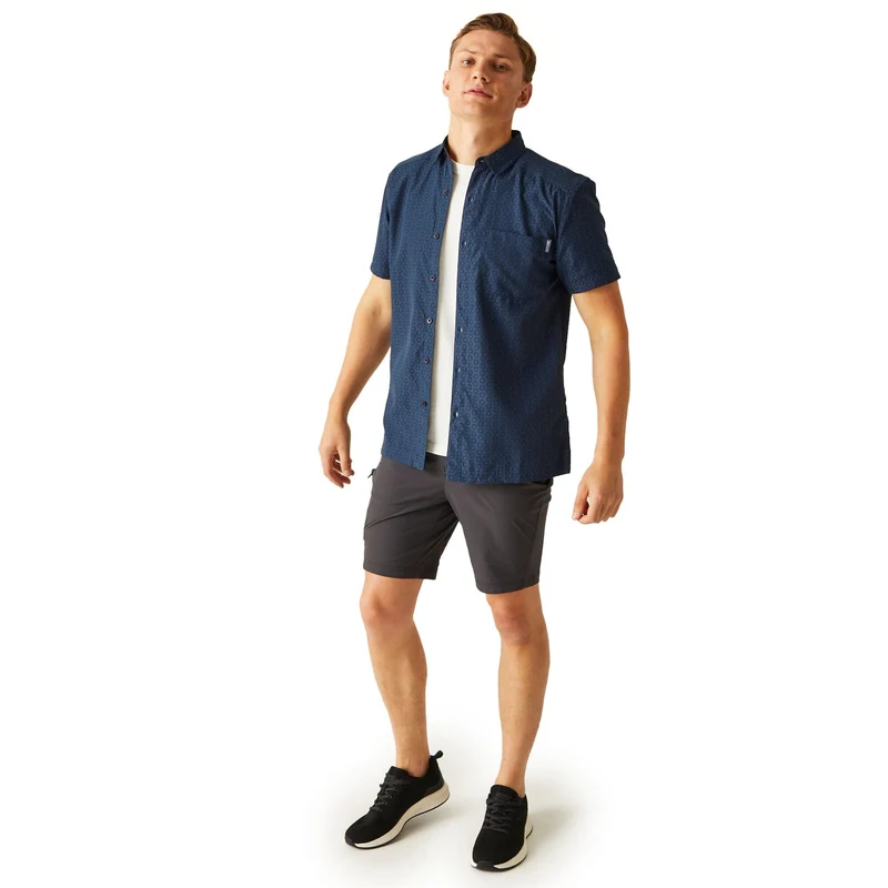 Regatta Men's Mindano VIII Short Sleeve Shirt - Navy Moonlight Denim