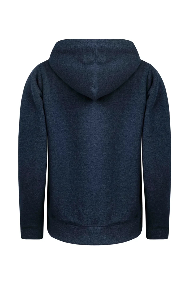 Weird Fish Sevanna Eco Borg Lined Jersey Hoodie - Navy