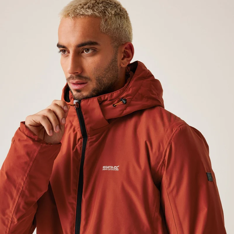Men's Regatta Frelton Waterproof Insulated Jacket - Red Ochre Black