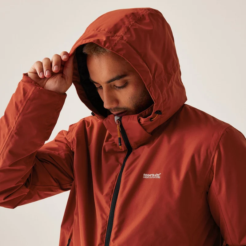 Men's Regatta Frelton Waterproof Insulated Jacket - Red Ochre Black