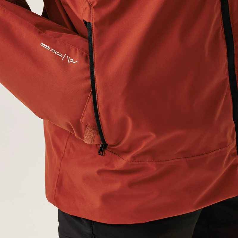 Men's Regatta Frelton Waterproof Insulated Jacket - Red Ochre Black