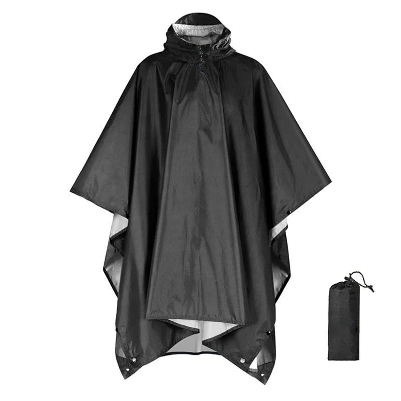 3-in-1 Wasserdichter Militär-Regenponcho mit Kapuze