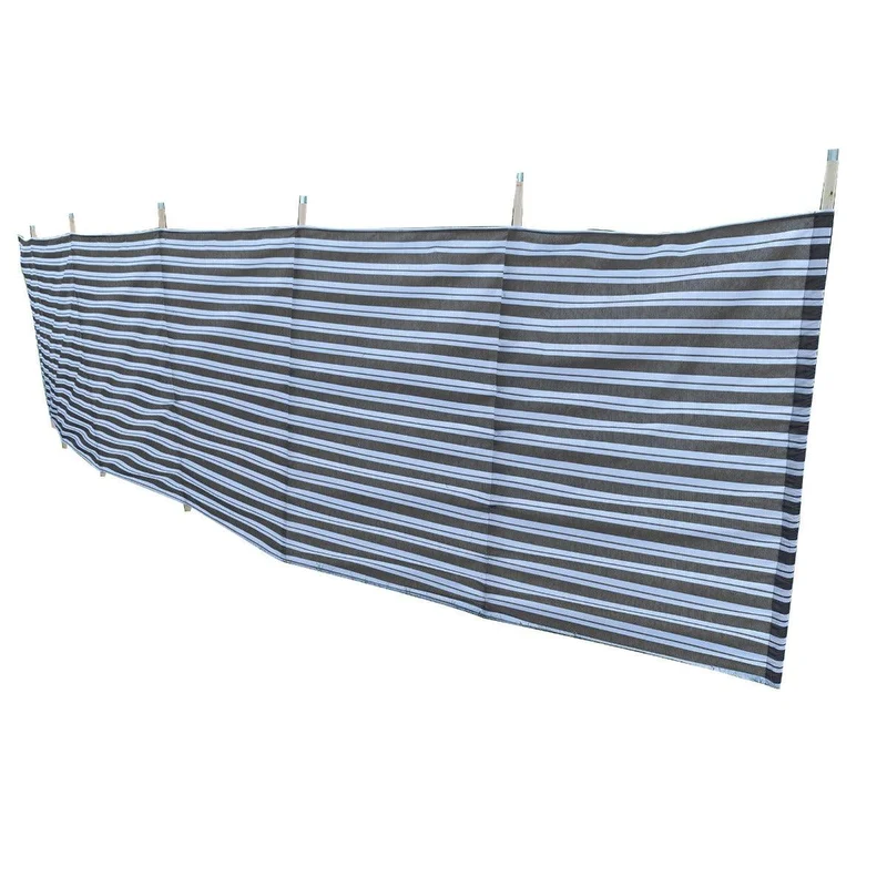 Deluxe 520cm 7 Pole Windbreak with Awning Channel Fitting - Grey