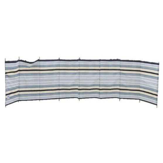 Deluxe 9 Pole Windbreak With Awning Channel Fixing - Sand / Grey Striped