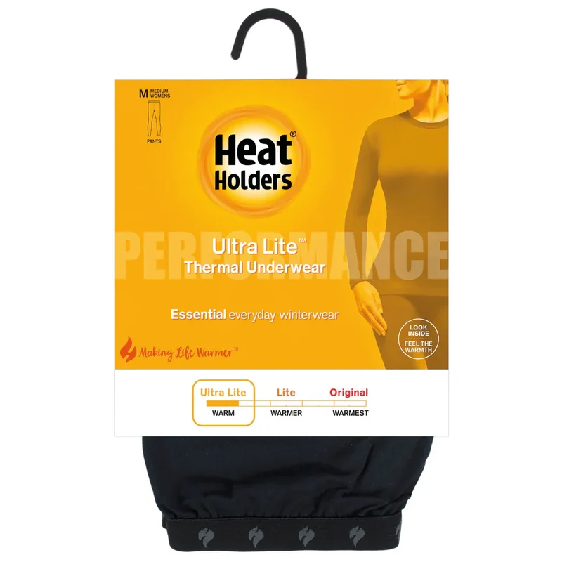 Heat Holders Ladies Ultra Lite Thermal Underwear Bottoms - Black
