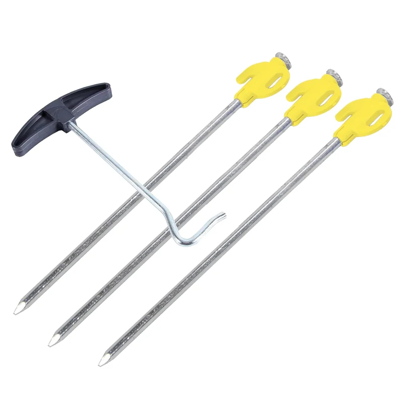 Towsure Set of 20 Hard Ground Tent Pegs with Peg Puller Tool