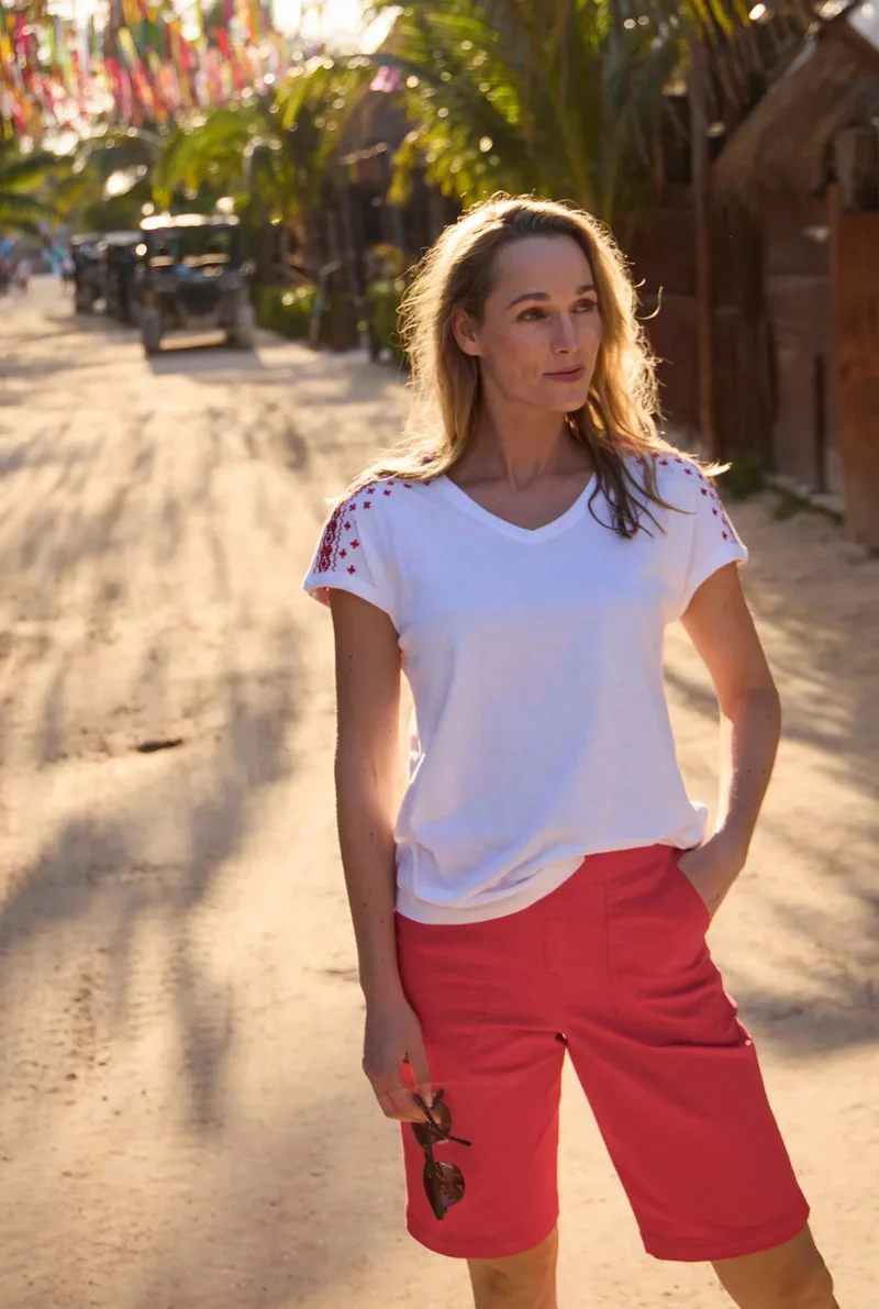 Weird Fish Women's Kinnie Shorts - Crimson