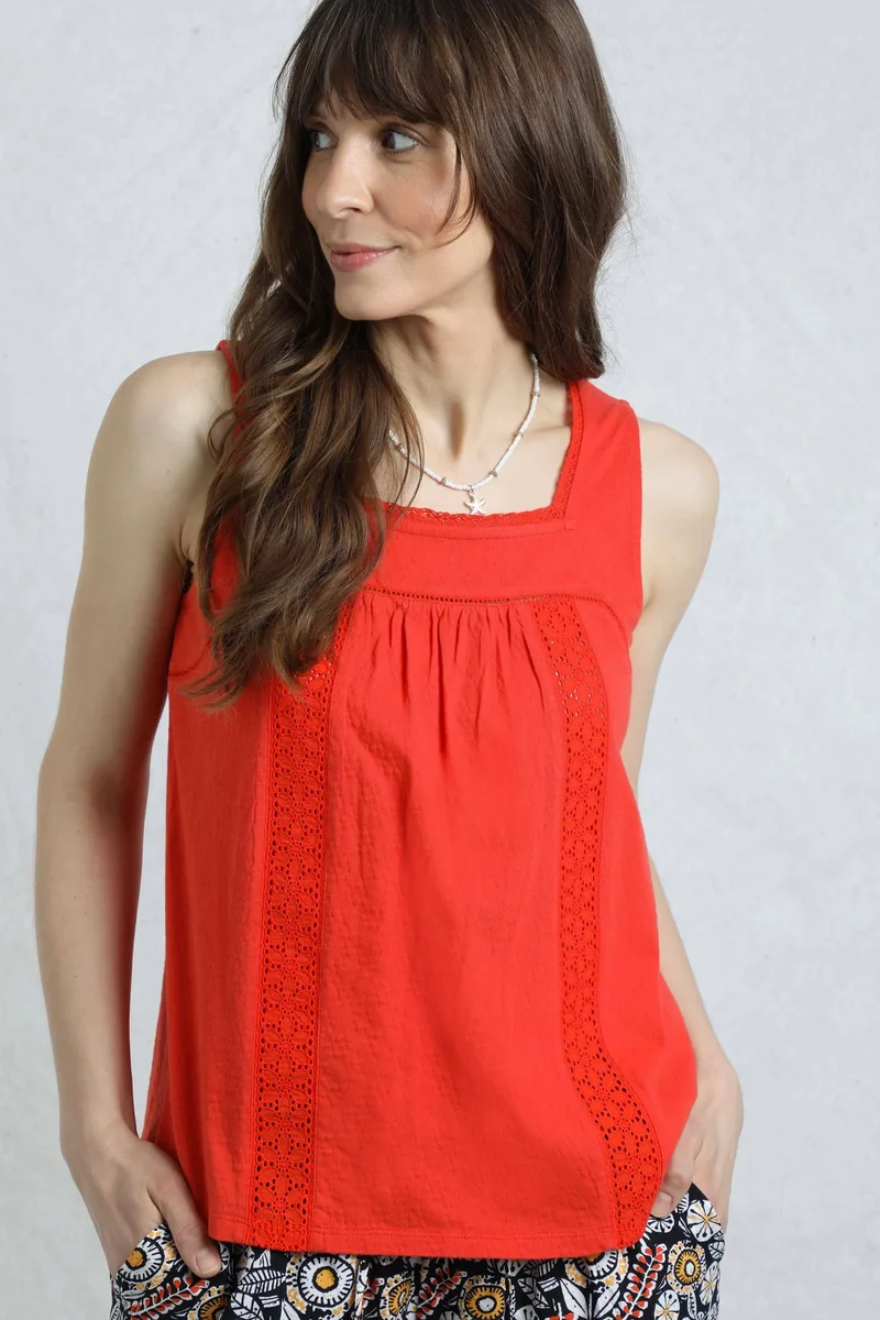 Weird Fish Women's Chelle Vest Top - Tango Red