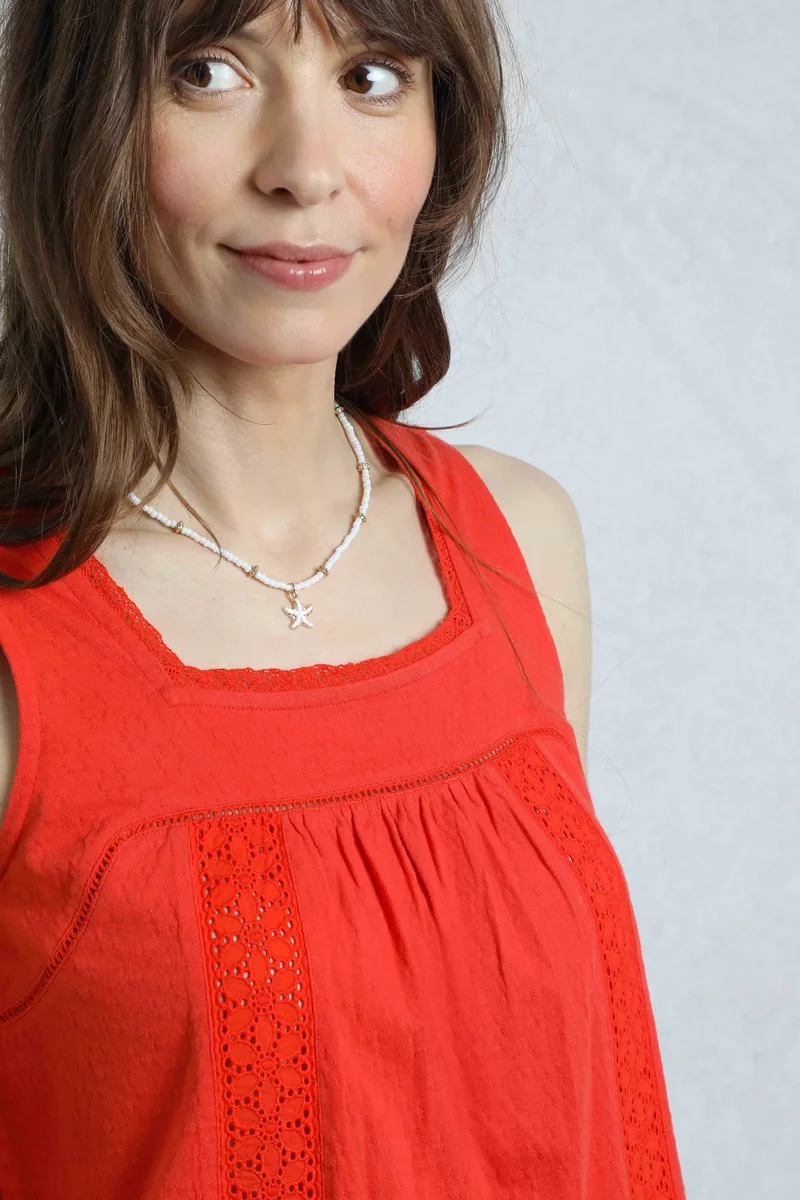 Weird Fish Women's Chelle Vest Top - Tango Red