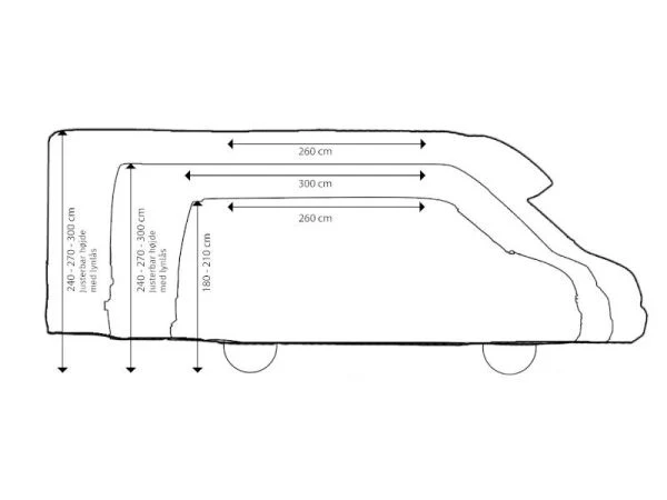 Telta Core Motorhome Tunnel Tall - 240-300CM