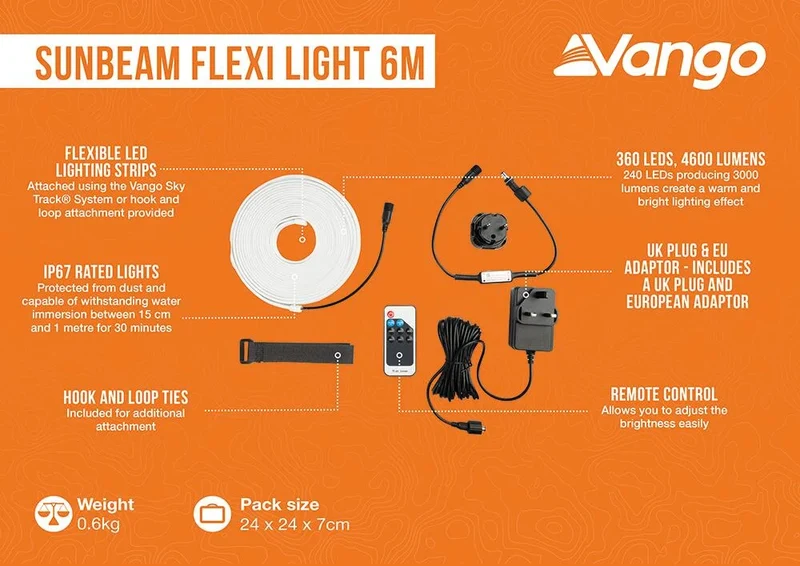 Vango Sunbeam Flexi Light System - 6 Meter