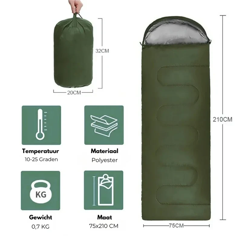 Wärmeisolierter Camping-Schlafsack - Outdoor-Abenteuer | Wasserdicht