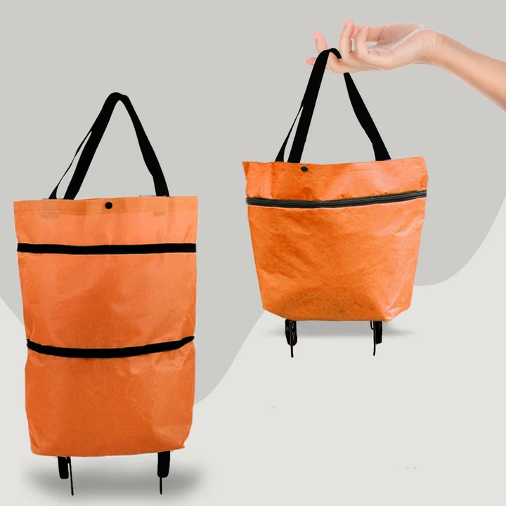2-in-1 Faltbare Einkaufstasche - Tragetasche & Rollsystem