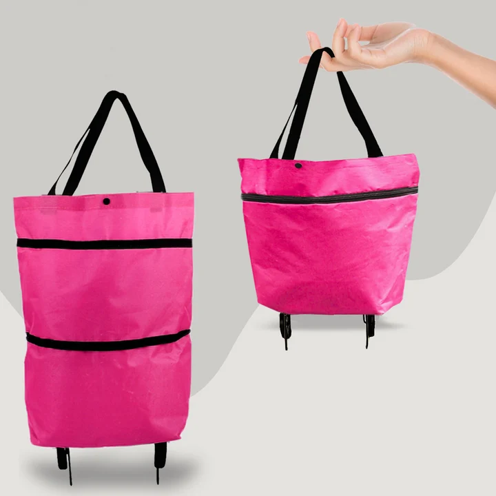 2-in-1 Faltbare Einkaufstasche - Tragetasche & Rollsystem