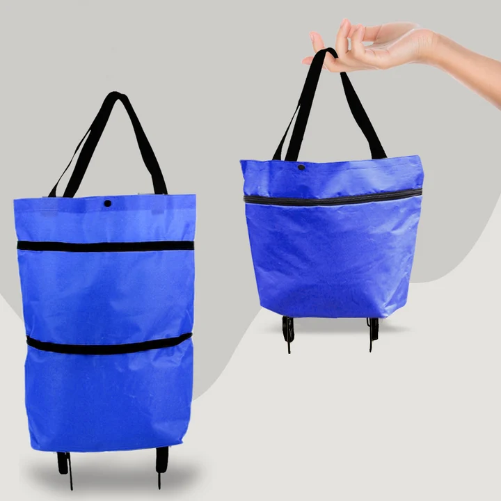 2-in-1 Faltbare Einkaufstasche - Tragetasche & Rollsystem