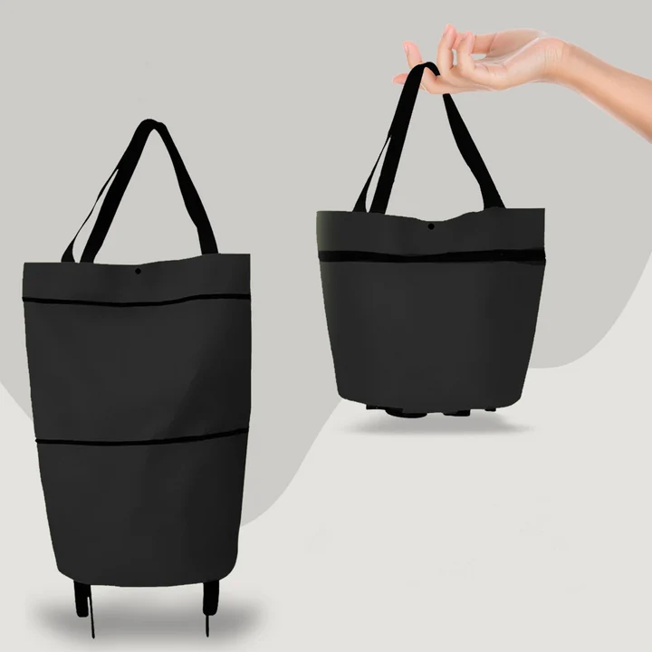 2-in-1 Faltbare Einkaufstasche - Tragetasche & Rollsystem