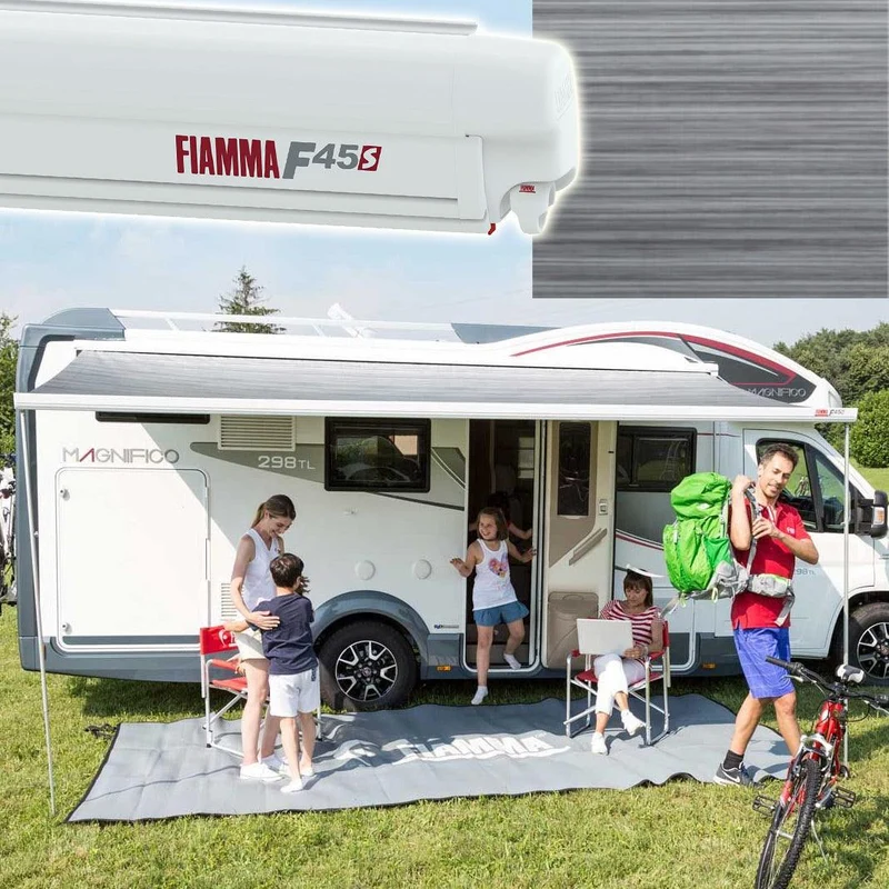 Fiamma F45S Motorhome Awning Polar White Casing / Royal Grey Fabric