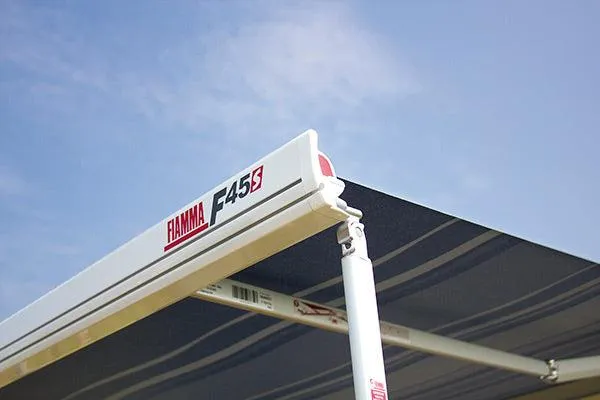 Fiamma F45S Motorhome Awning - Deep Black Casing / Royal Grey Fabric
