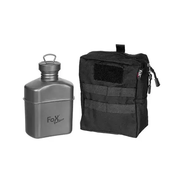 Trinkflasche Titan 1 L mit Tasche