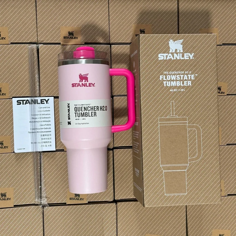 Isolierter Reisebecher 40oz - Edelstahl, Auslaufsicher, Griff & Strohhalm