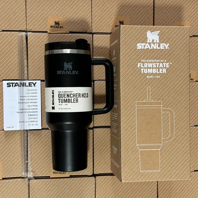 Isolierter Reisebecher 40oz - Edelstahl, Auslaufsicher, Griff & Strohhalm