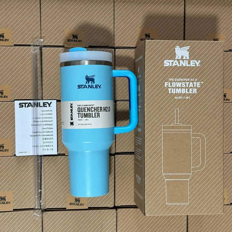 Isolierter Reisebecher 40oz - Edelstahl, Auslaufsicher, Griff & Strohhalm