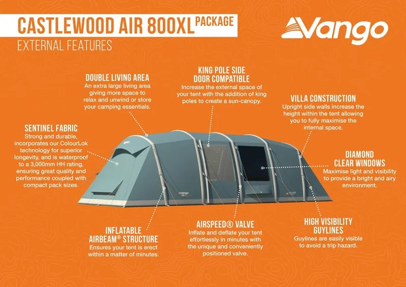 Vango Castlewood Air 800XL Tent & Footprint Package