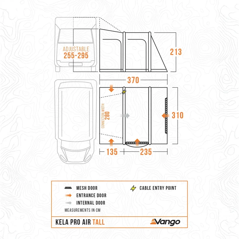 Vango Kela Pro Air Tall Drive Away Awning (255-295cm Height)